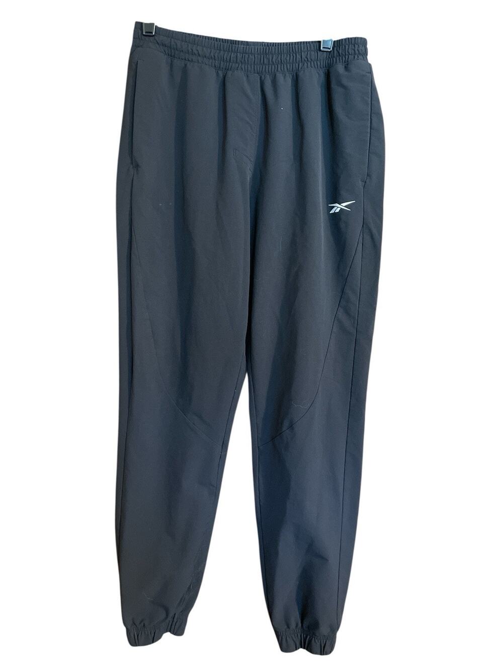 Vintage 90s Reebok Tapered Ankle Nylon Joggers Black Small